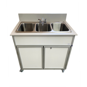 portable 3 basin in white