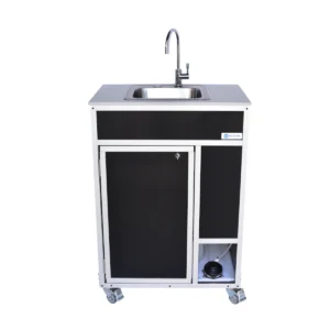 Portable foot pump cold water sink